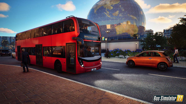 Screenshot 8: Bus in front of a landmark